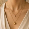 Gold Heart Pendant Necklace for Women