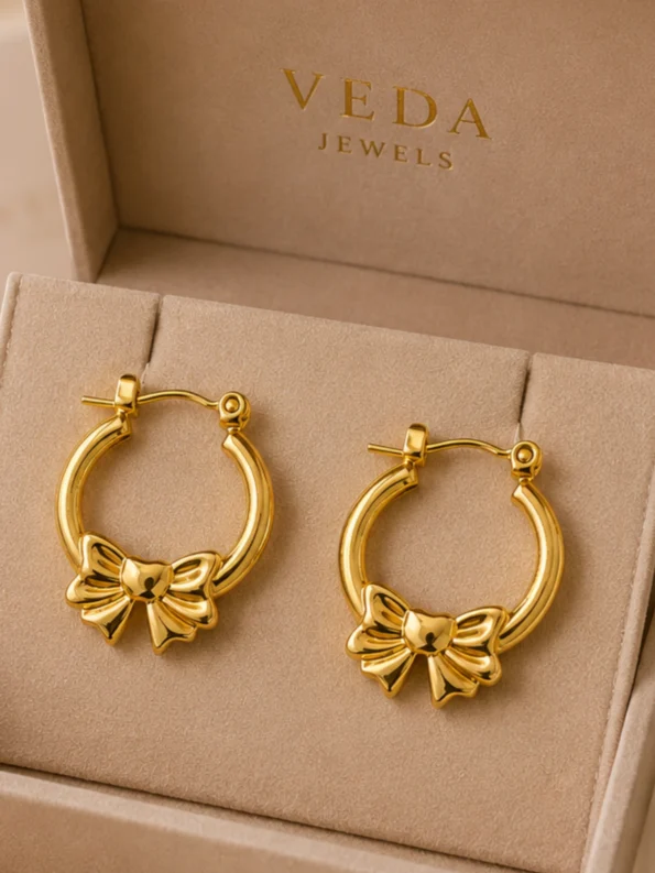 Bow Hoop Earrings