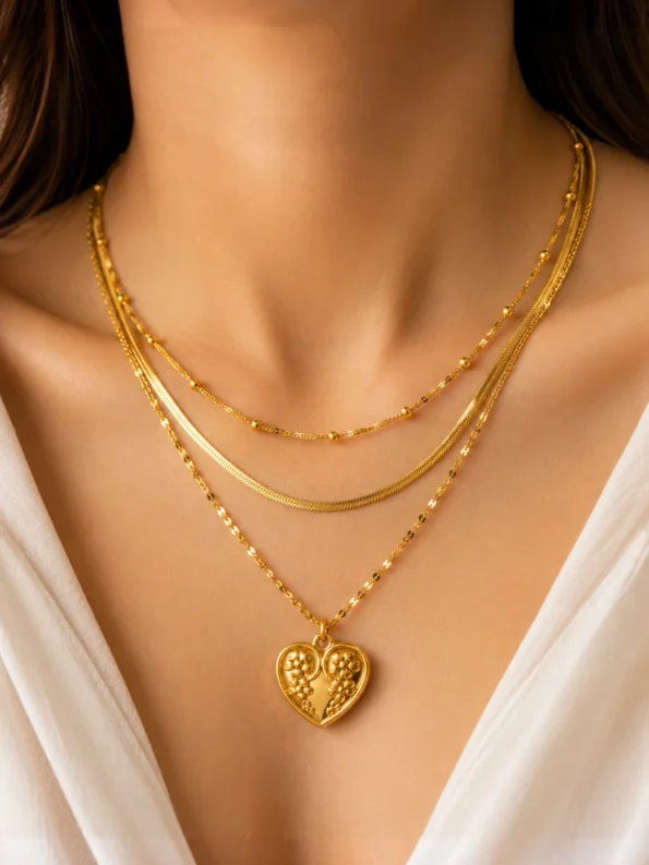 Heart Layered Chain Necklace