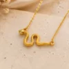 Golden Snake Pendant Necklace