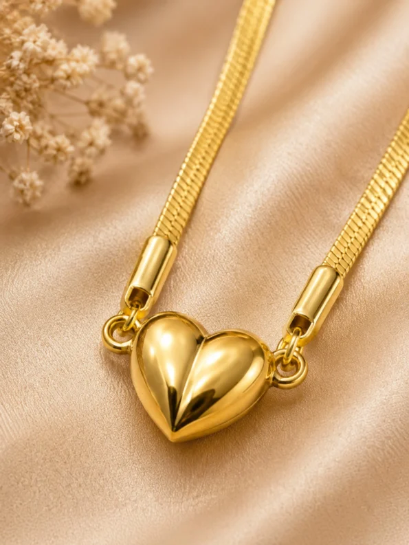 Golden Heart Pendant Necklace